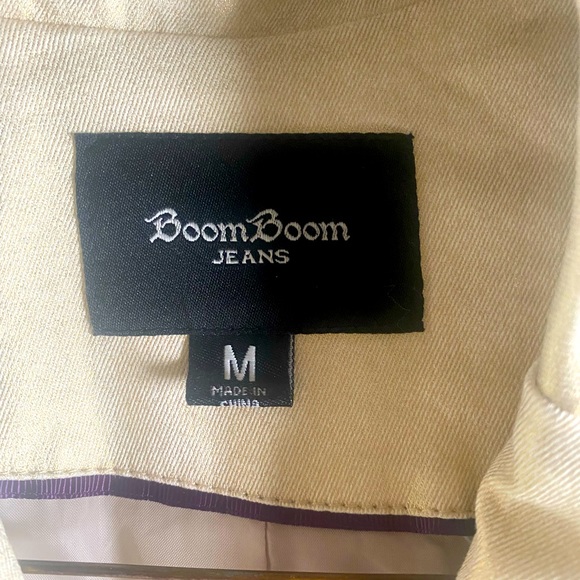 Cream-Chrome Pleated Blazer Jacket, Womens, Size M - Picture 3 of 5